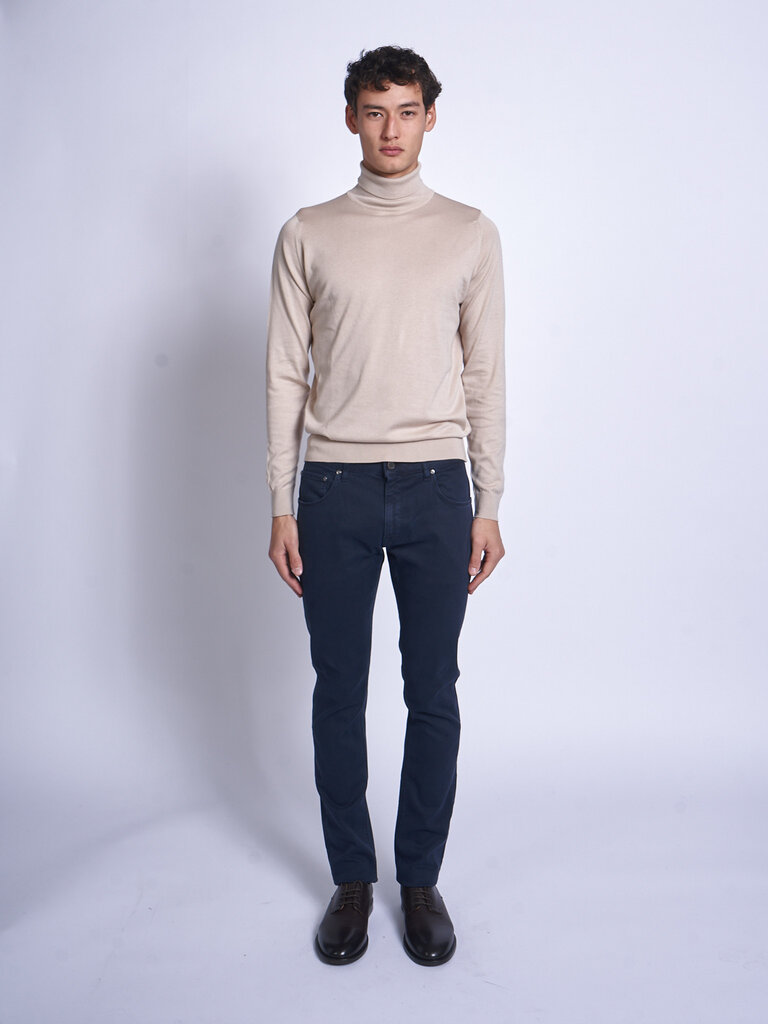 John Smedley Chandail Col Roulé Hawley LS Almond