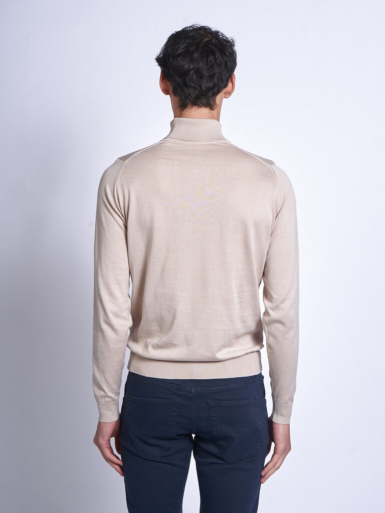 John Smedley Chandail Col Roulé Hawley LS Almond
