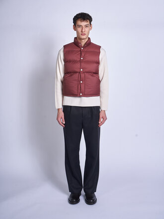 Auralee Bordeaux Super Light Nylon Ripstop Down Vest