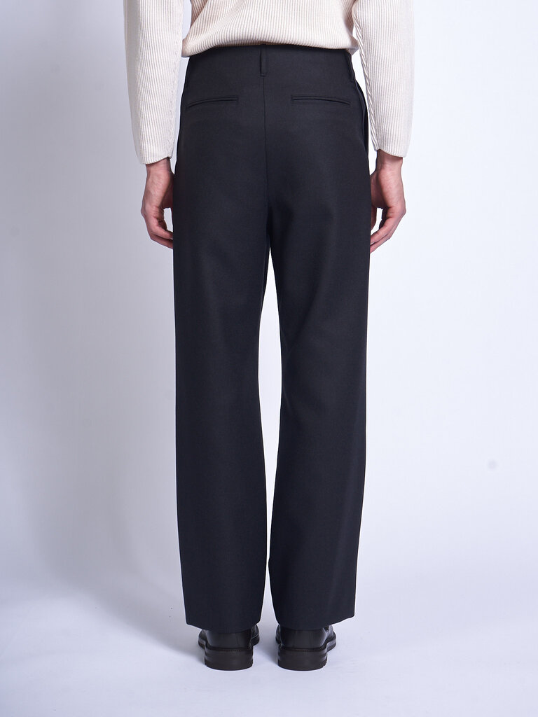 Auralee Darl Charcoal Light Melton One-Tuck Pants