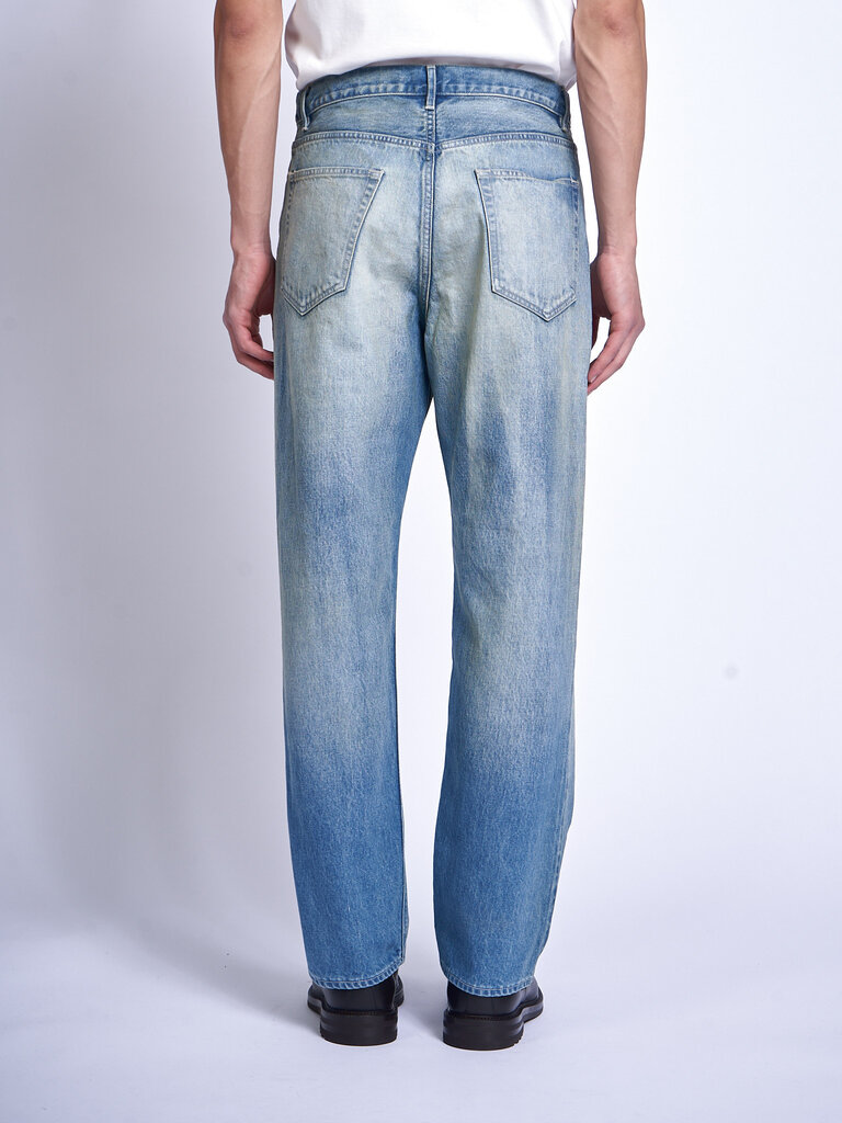 Auralee Faded Indigo Selvedge Faded Heavy Denim Jeans