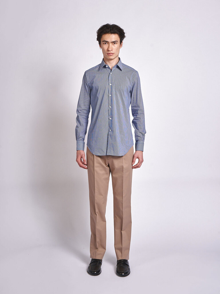 Xacus White pinstripes Navy 11270-564ML Shirt