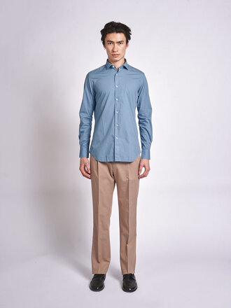 Xacus Chemise  Garment Dyed 21192-748ML Bleu Gris