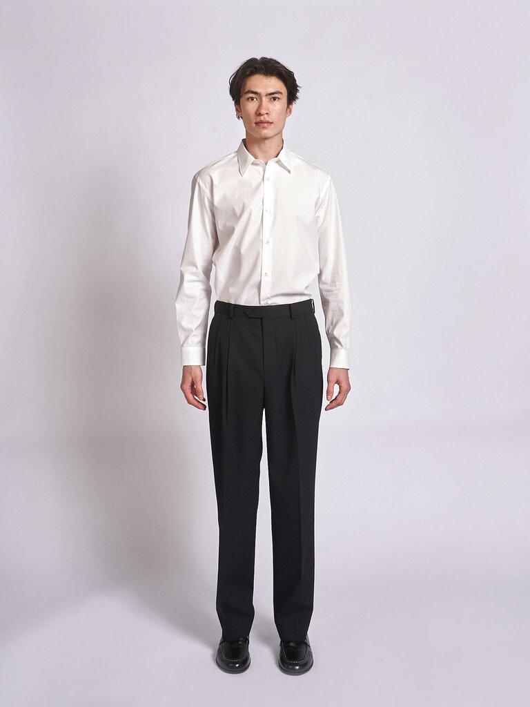 Auralee Pantalon  Light Wool Max Two-Tuck Noir