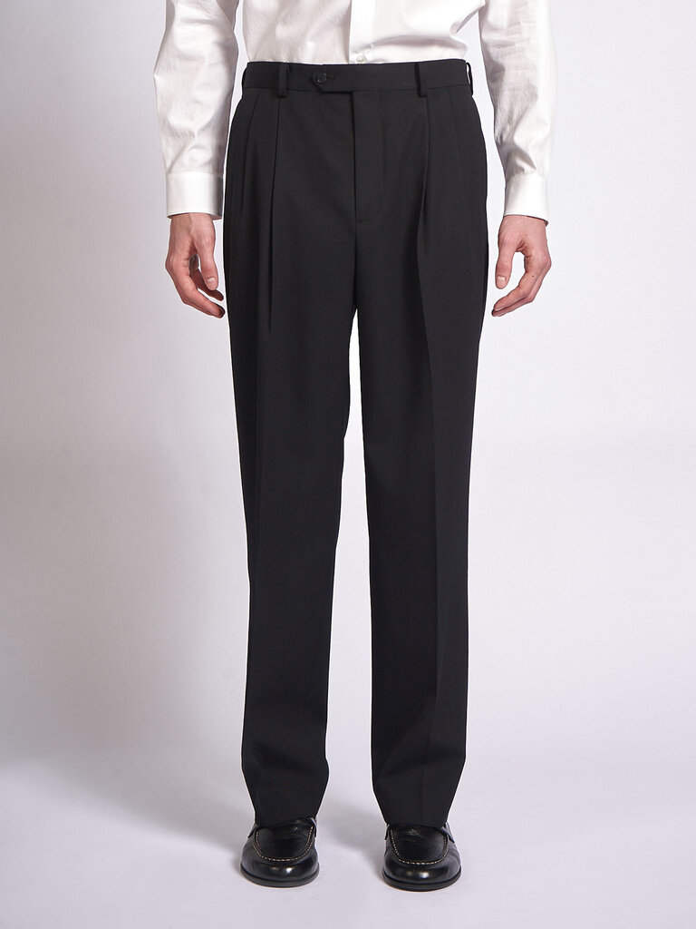 Auralee Pantalon  Light Wool Max Two-Tuck Noir