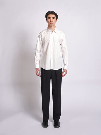 Auralee Chemise Washed Finx Twill Slim Blanc