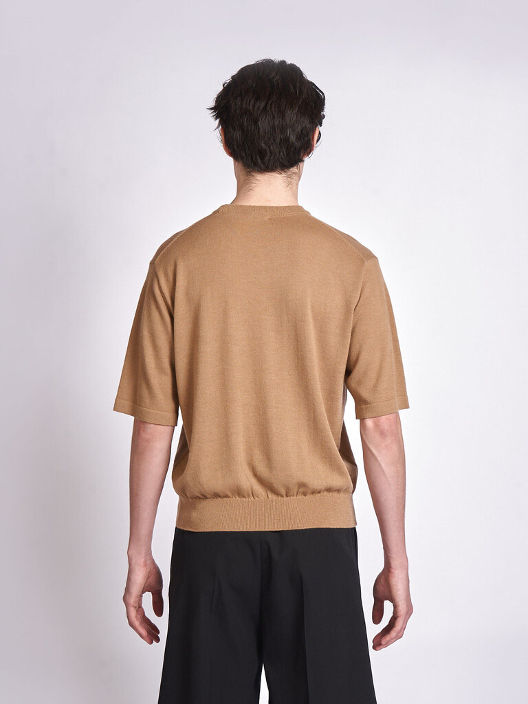 Auralee T-Shirt Cashmere Hard Twist Knit  Brun Camel