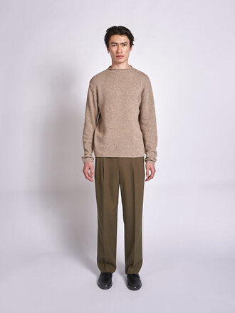 Auralee Chandail  Cashmere Silk Melange Beige