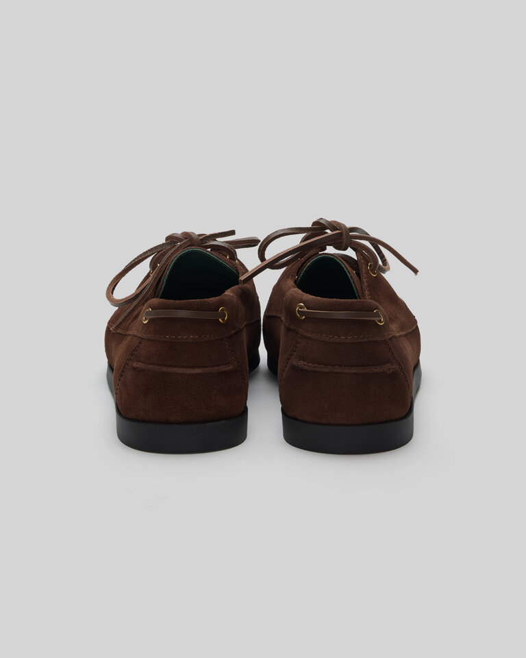 Vinny's Chaussures Boatman Suède Brun Foncé