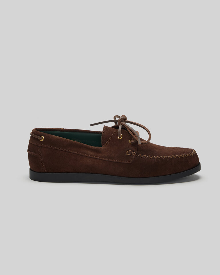 Vinny's Chaussures Boatman Suède Brun Foncé