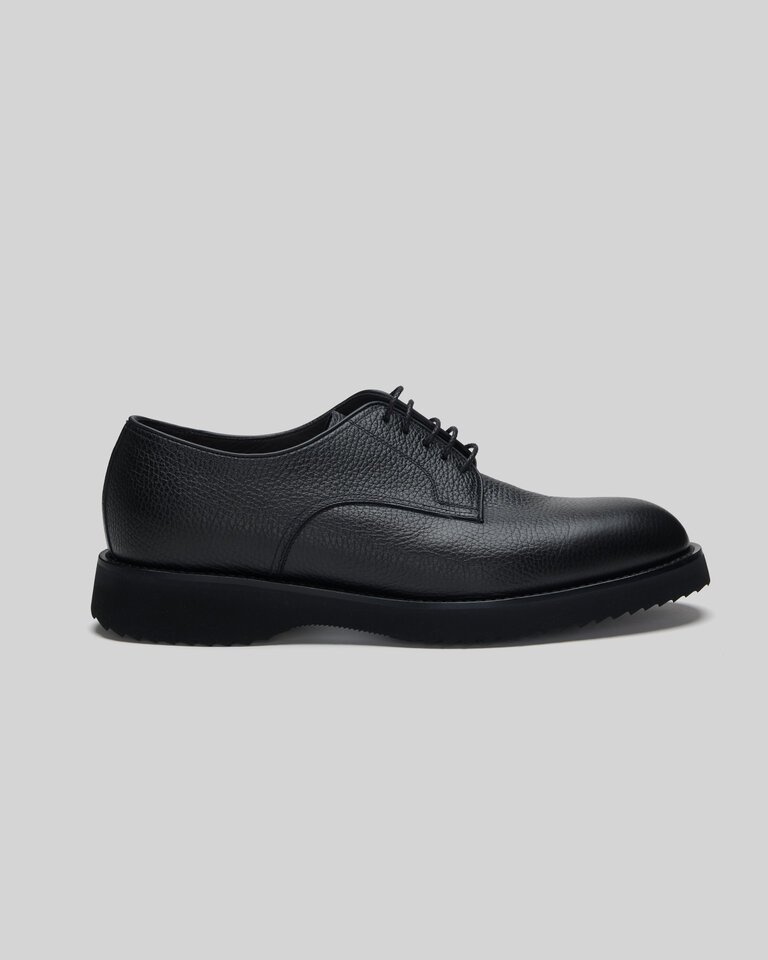 Barrett Black Derby Grana Shoes