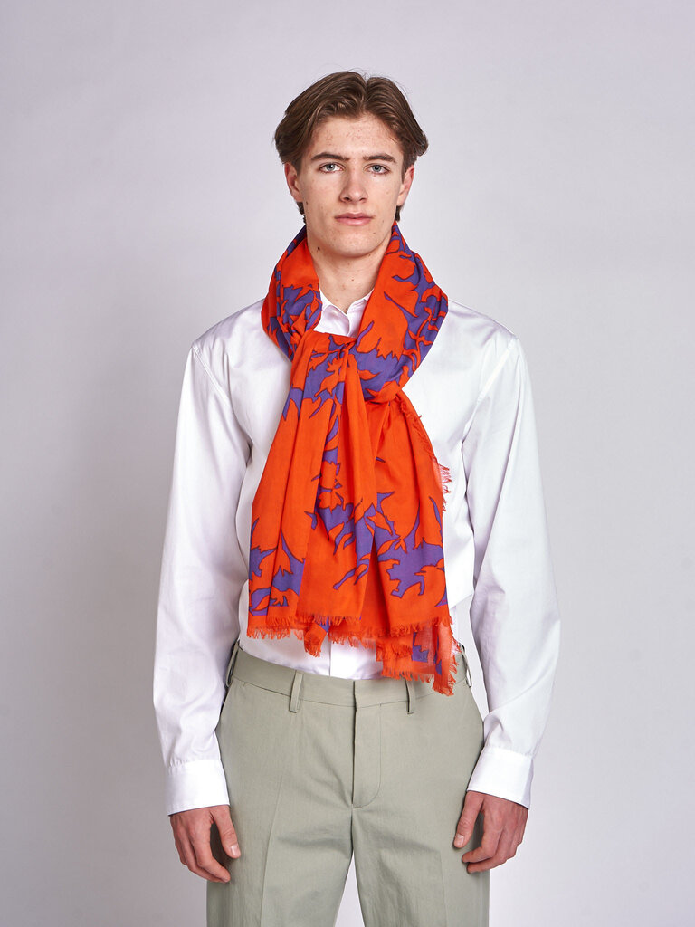 Dries Van Noten Foulard Fiesta Vermillon