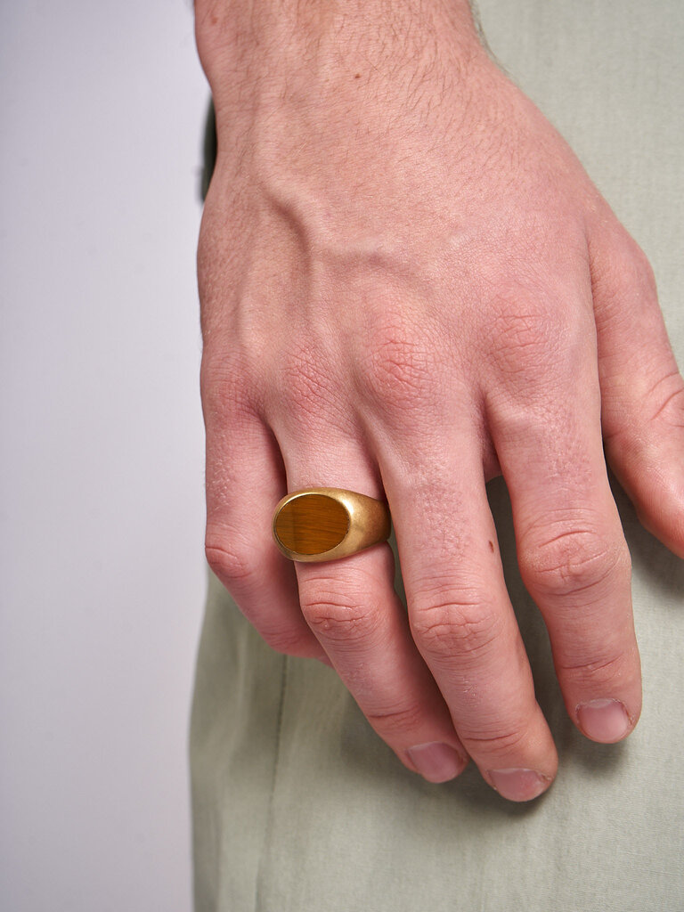 Dries Van Noten Tiger Eye Signet ring