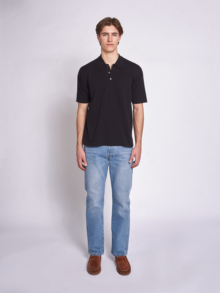 Batoner Black 32G Smooth Knit S/S Polo
