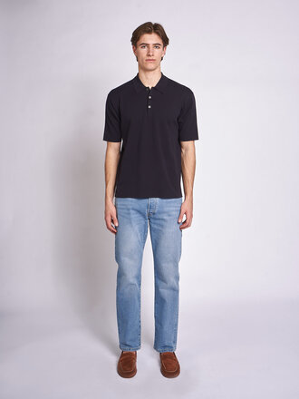 Batoner Polo 32G Smooth Knit S/S Marine