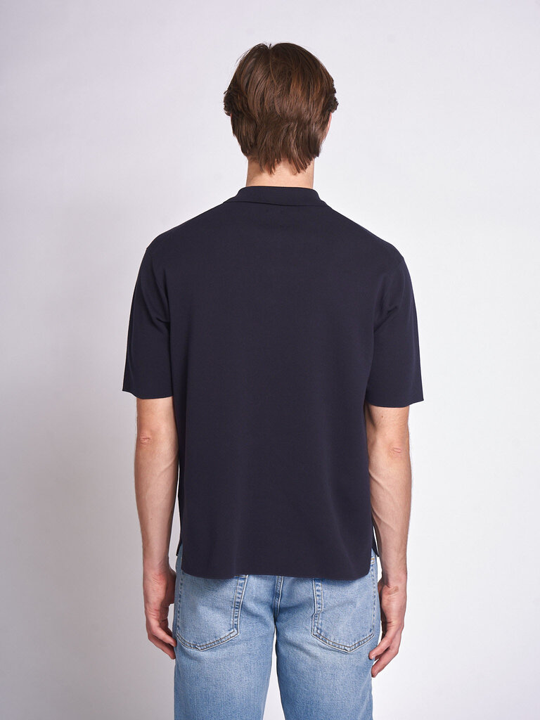 Batoner Navy 32G Smooth Knit S/S Polo