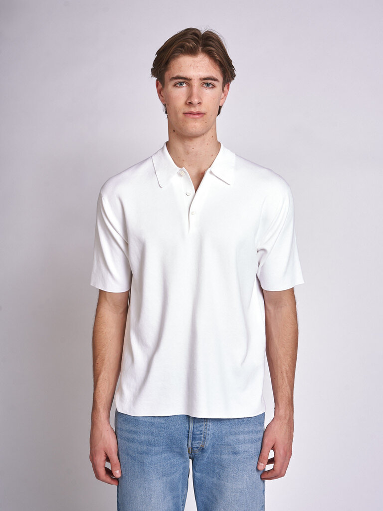 Polo 32G Smooth Knit S/S Blanc