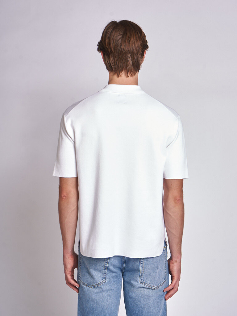 White 32G Smooth Knit S/S Polo