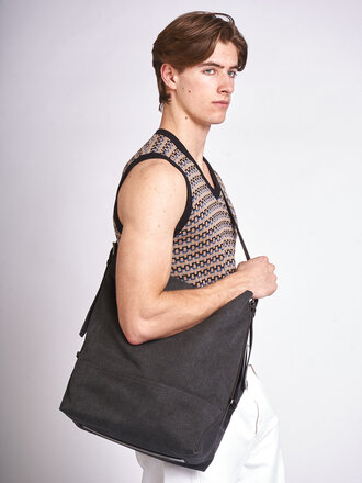 Lemaire Ash Black Belted Tote Bag