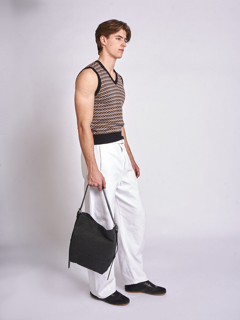 Lemaire Ash Black Small Belted Tote Bag