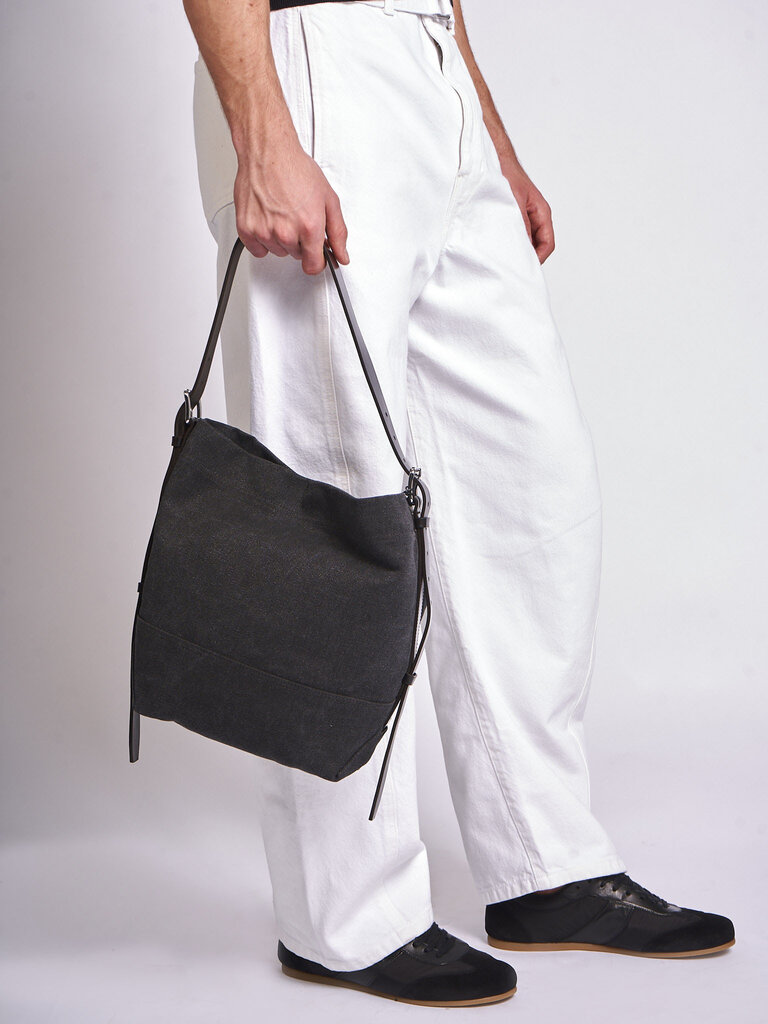 Lemaire Sac Small Belted Tote Noir Cendré