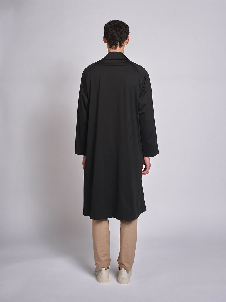 Harris Wharf London Black Balmacan Light Technic CA9122PYZ Coat