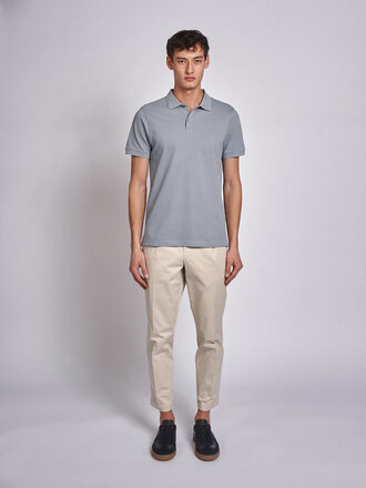 Sunspel Polo Pique Stone Blue