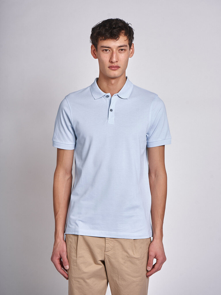 Sunspel Pastel Blue26 Pique MPOL1028 Polo