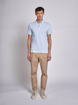 Sunspel Pastel Blue26 Pique MPOL1028 Polo