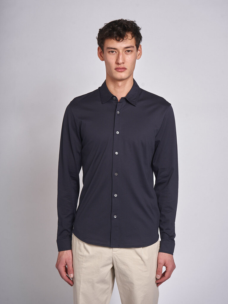 Sunspel Navy Jersey LS Shirt