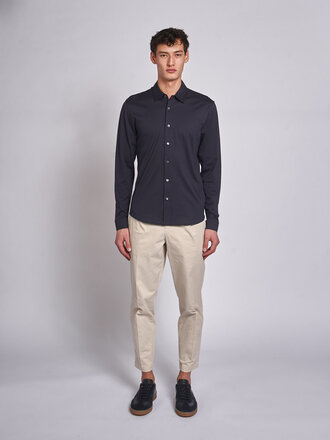 Sunspel Navy Jersey LS Shirt