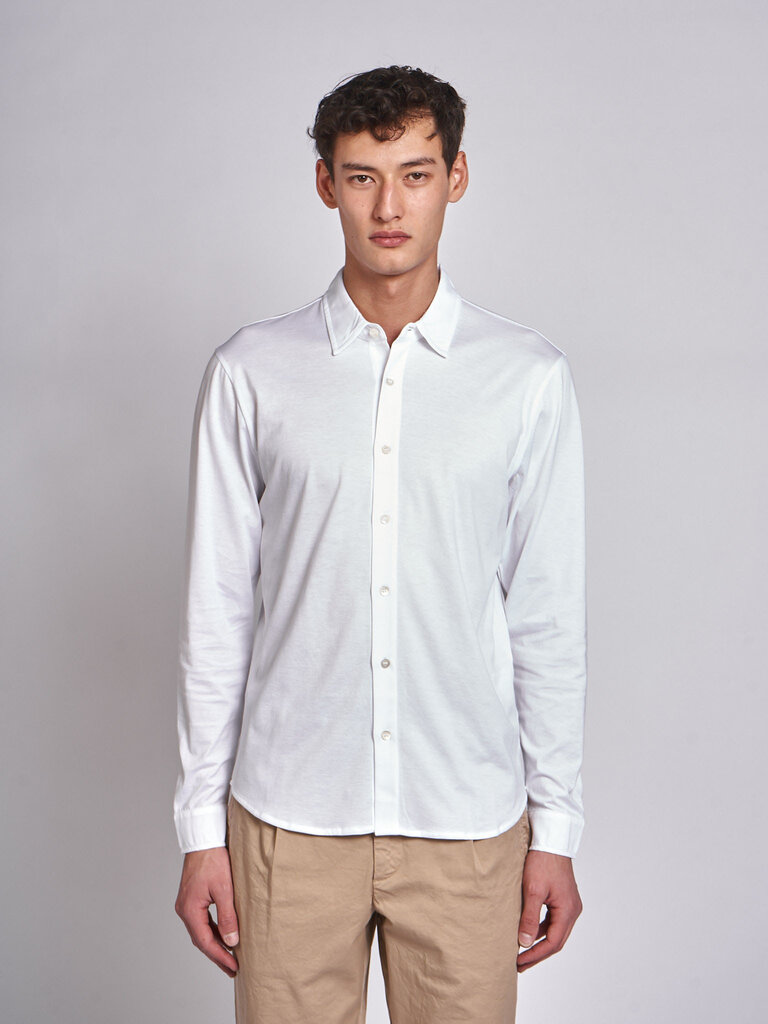 Sunspel White Jersey LS Shirt