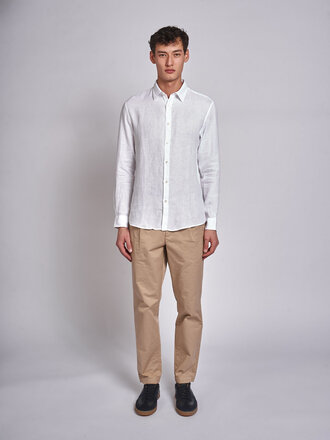 Sunspel Chemise Linen LS MSHT2106 Blanc