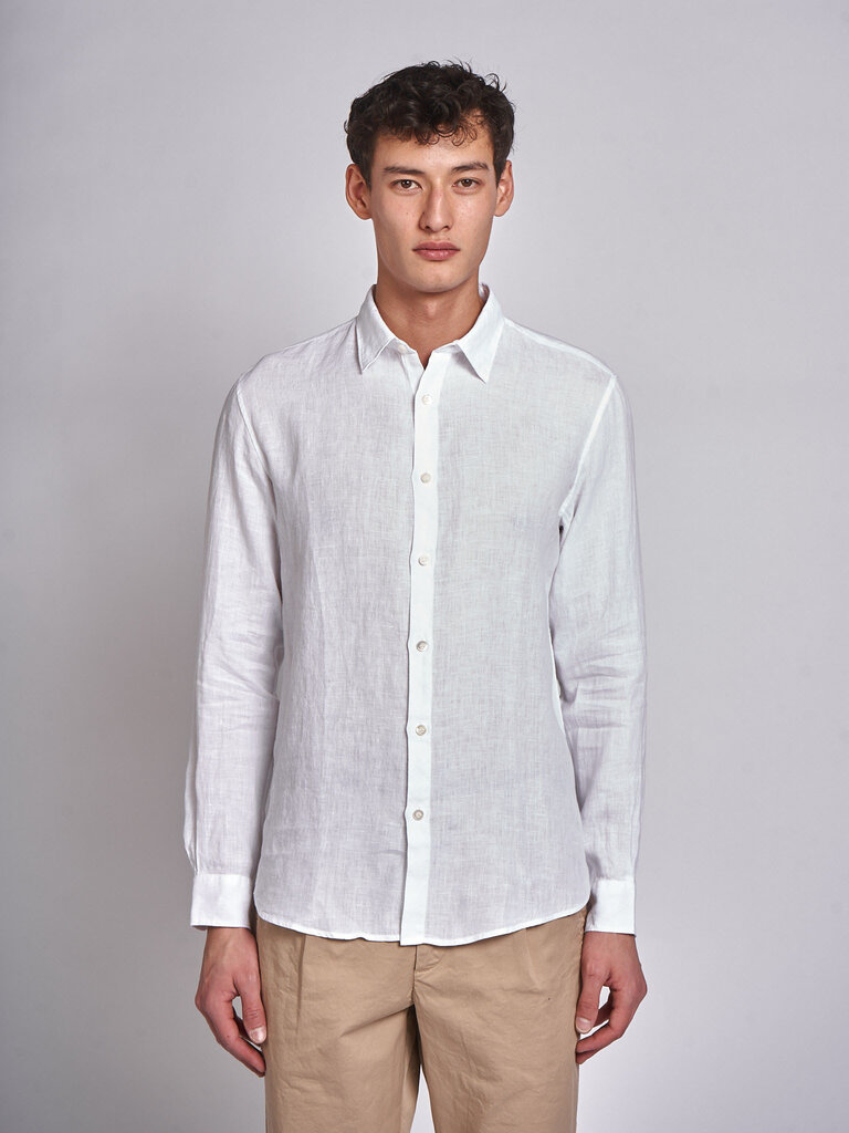Sunspel White Linen LS Shirt