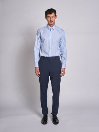 Sunspel Light Blue24 Cotton Stretch LS Shirt