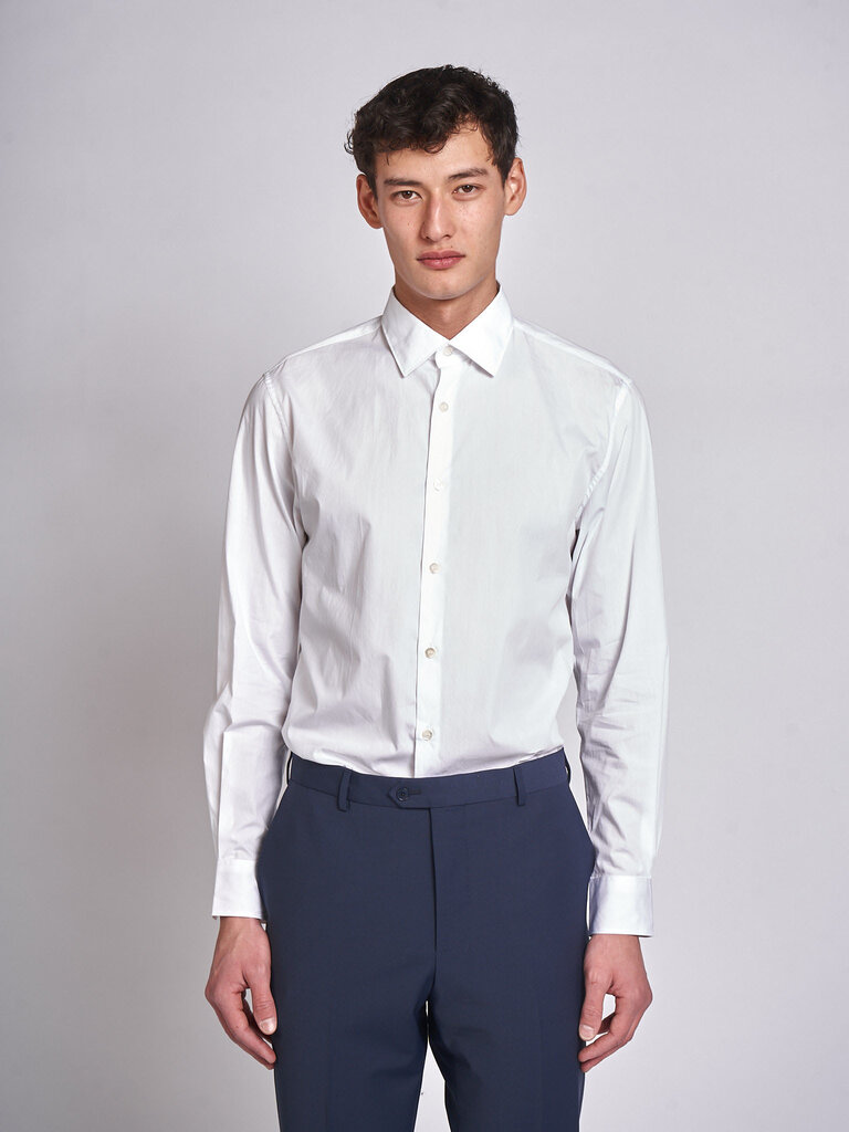 Sunspel Chemise Cotton Stretch LS Blanc