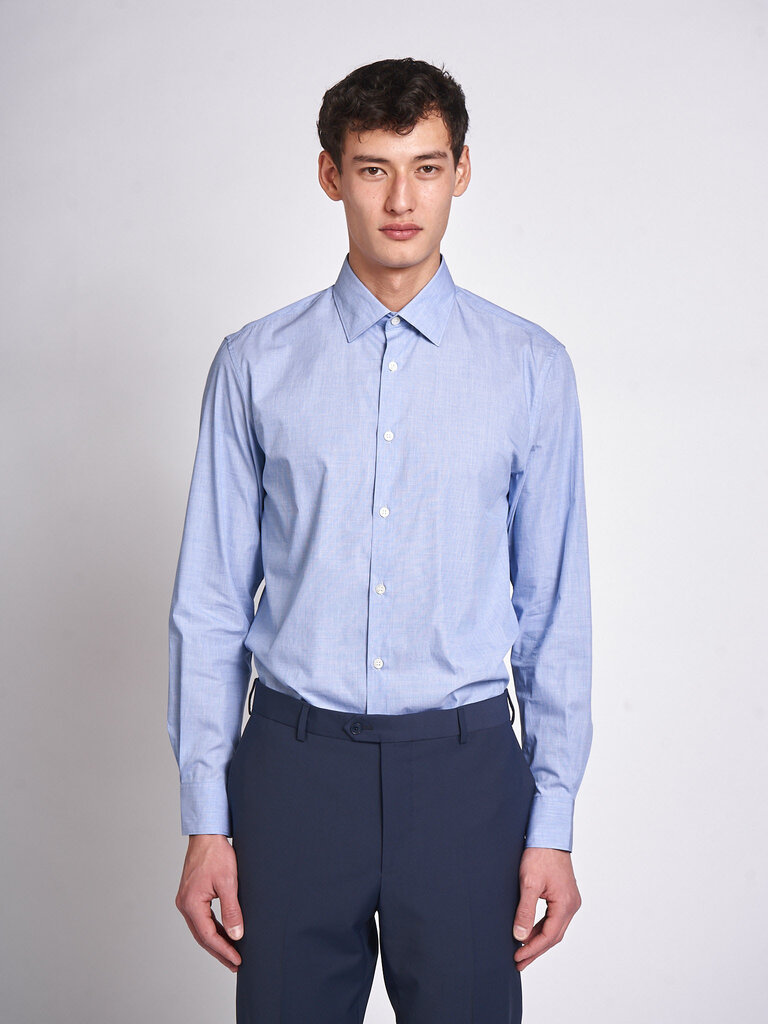 Sunspel Dark Blue25 Cotton Stretch LS MSHT2123 Shirt