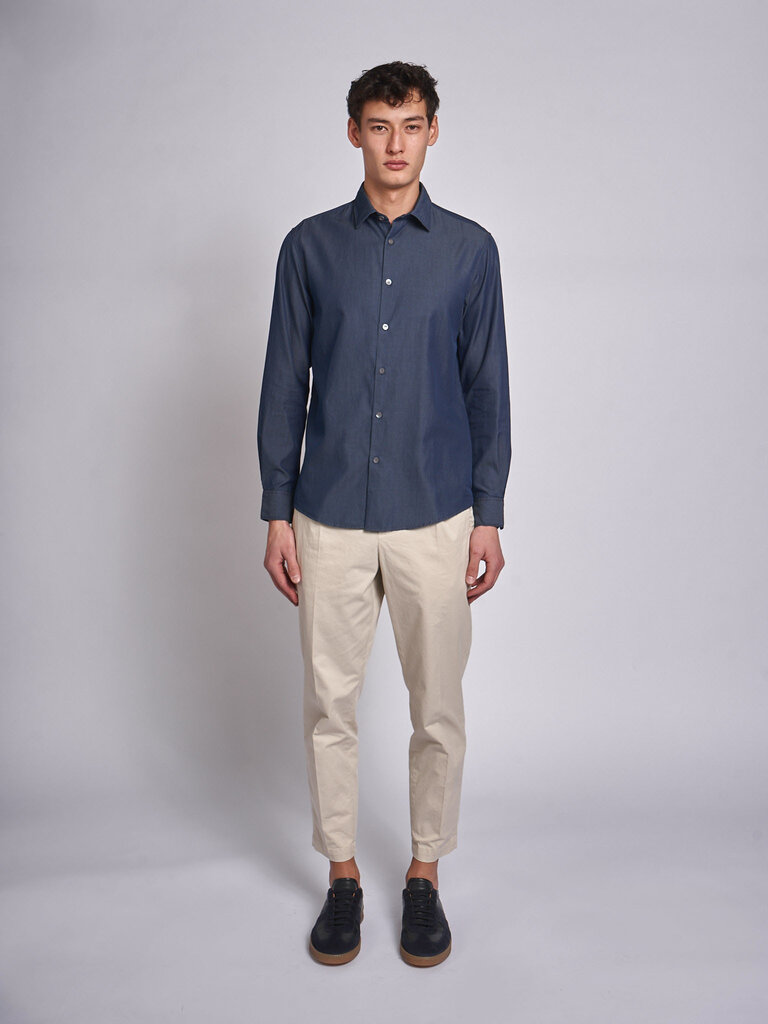 Sunspel Chemise Sea Island LS MSHT2150 Indigo