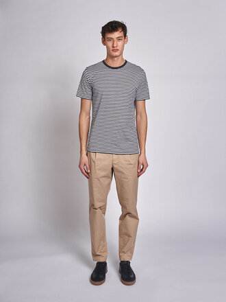 Sunspel T-Shirt SS Classic Rayures Blanc/Marine