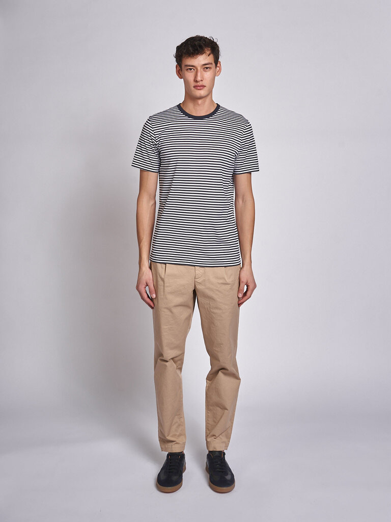 Sunspel White/Navy Stripes SS Classic MTSH0001 T-Shirt