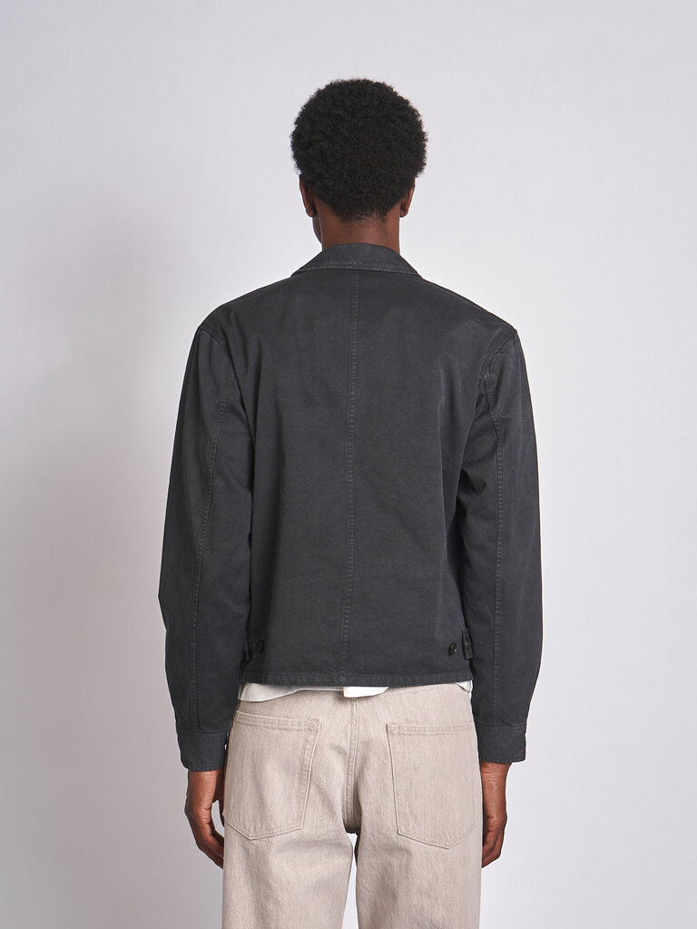 Auralee Black Garment-Dyed Finx Light Chino Jacket