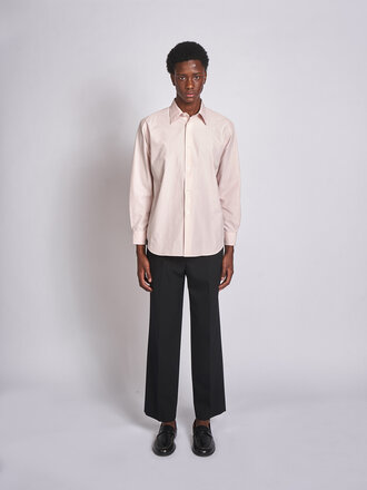 Auralee Chemise Washed Finx Weather Chambray Rose Pâle