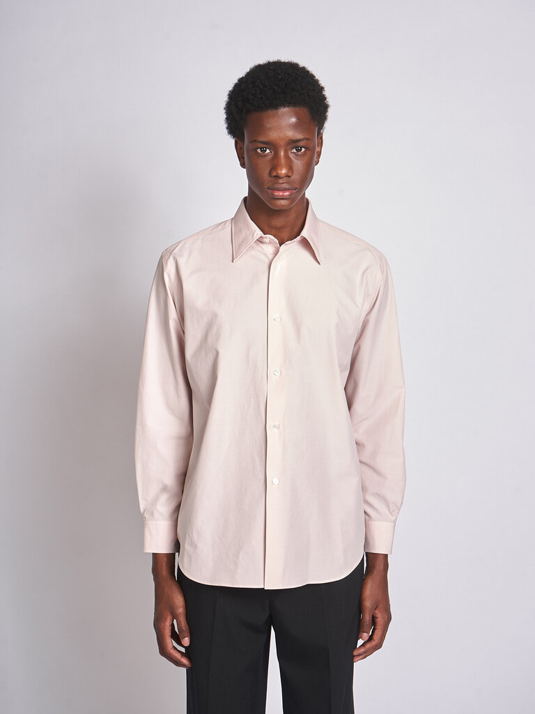 Auralee Light Pink Washed Finx Weather Chambray Shirt