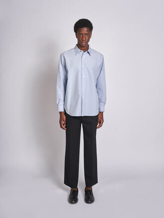 Auralee Chemise Washed Finx Weather Chambray Bleu Pâle