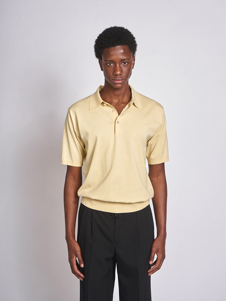Auralee Polo Giza High Gauge Knit Beige Jaune