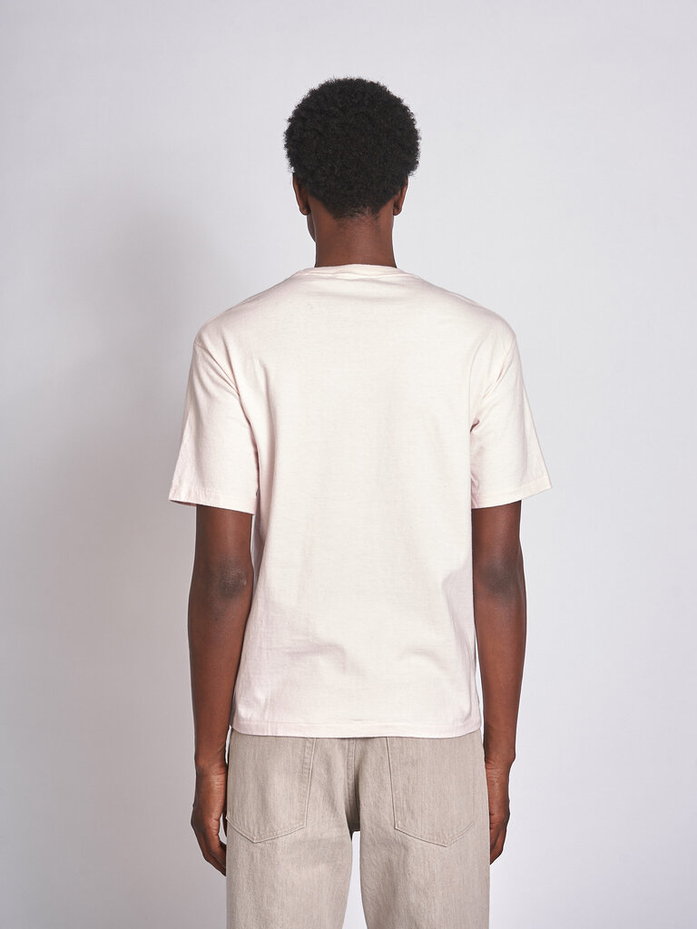 Auralee T-shirt Brushed Organic Cotton Jersey Rose pâle