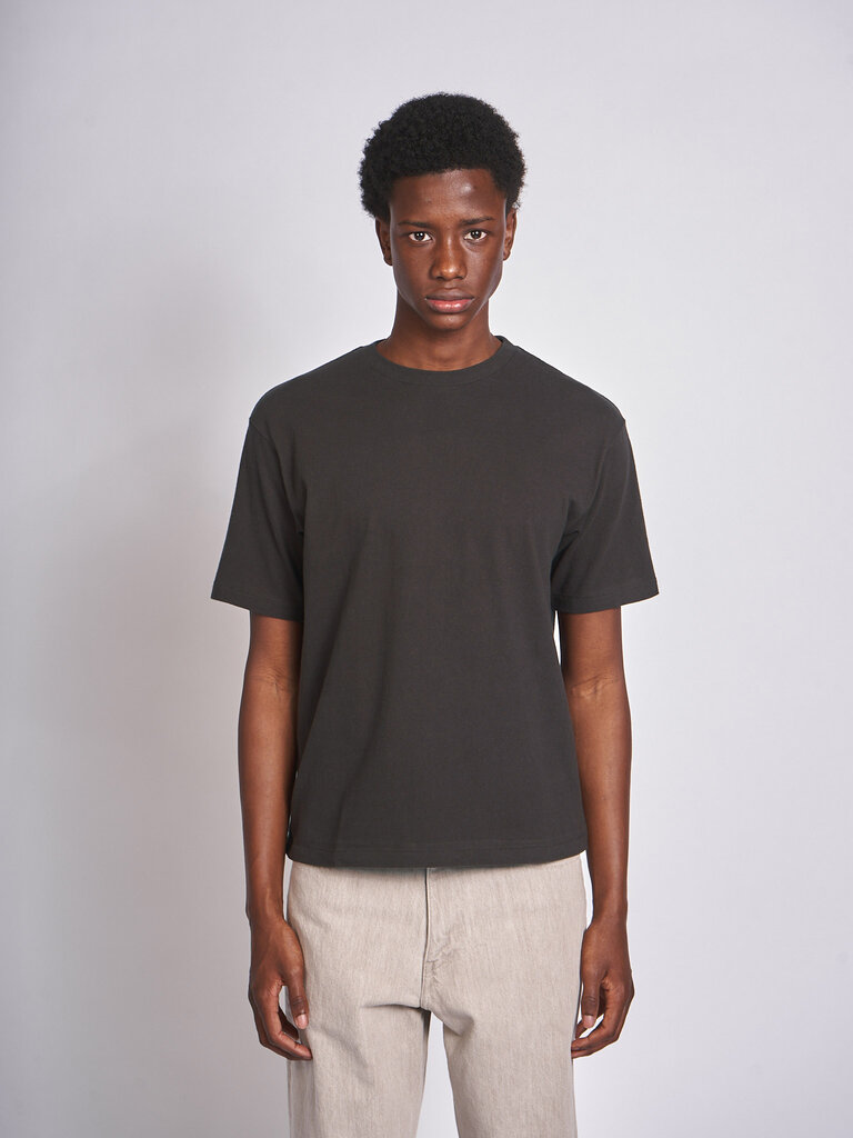 Auralee Black Brushed Organic Cotton Jersey T-shirt