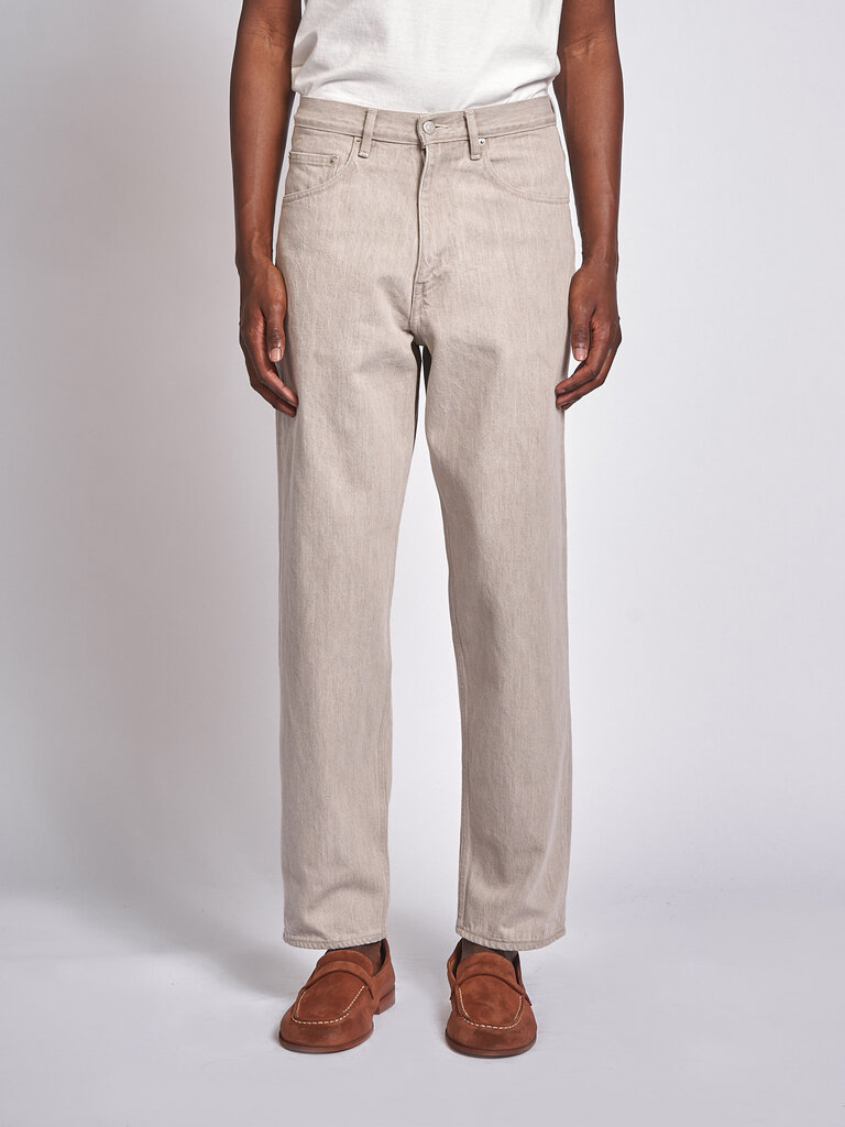 Auralee Light gray Faded Hard Twist Brown Denim Wide Jeans