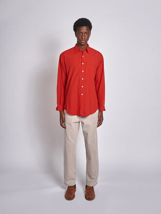 Auralee Red Super Fine Cotton Lawn Shirt