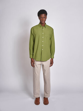 Auralee Green Super Fine Cotton Lawn Shirt